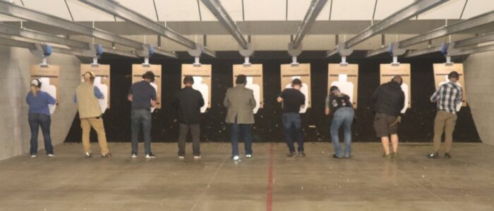 IMAGE: Large Group of Indoor Range Shooters
